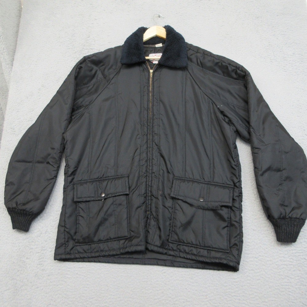 Vintage Walls Blizzard-Pruf Mens XL Black Sherpa Lined Insulated Workwear Jacket